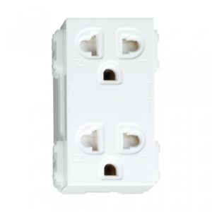 Ổ cắm đôi 3 chấu có màn che – Wide  WEV1582-7SW